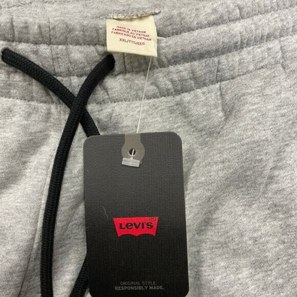 Levi's NWT Men's XL Heather Gray Logo Mid Rise Fleece Drawstring Sweatpants - Picture 4 of 7